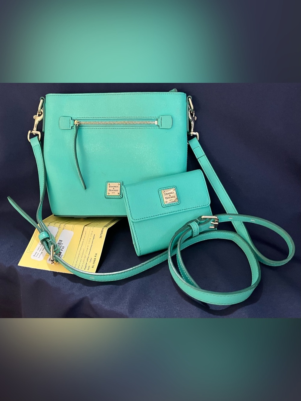 Dooney & Bourke Saffiano Small Zip Crossbody Bag with Matching Wallet